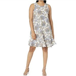 🎉 HP🎉 Tommy Hilfiger Sleeveless Linen Blend Sheath Ruffle Hem Floral Dress